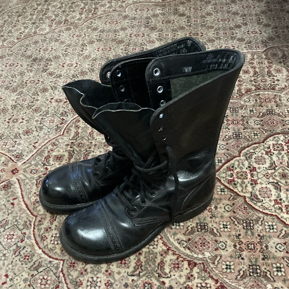 Corcoran vintage Black leather Combat Boots